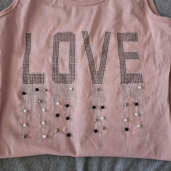 Aronia Love Rhinestone Tank Top - Picture 2 of 2